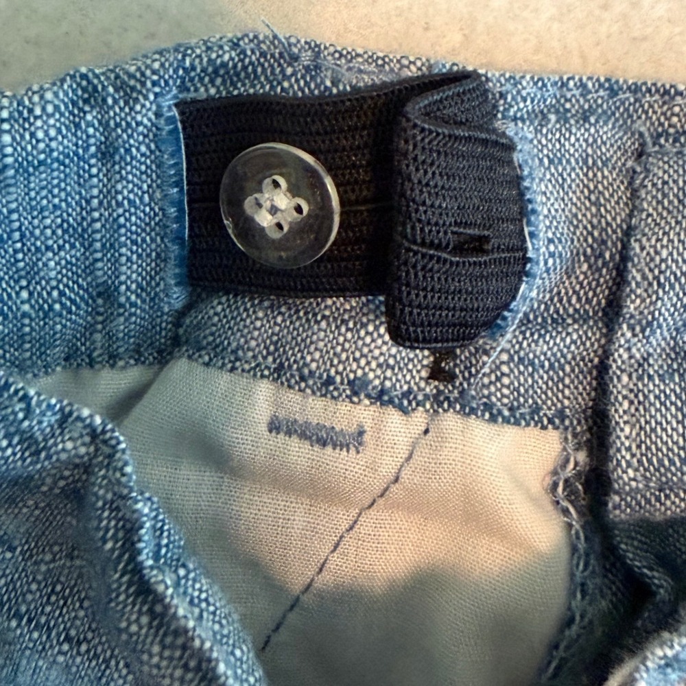 Me & Henry London Blue Cotton Linen Look Shorts 6/9M Preppy Minimalist Boho - Picture 7 of 7